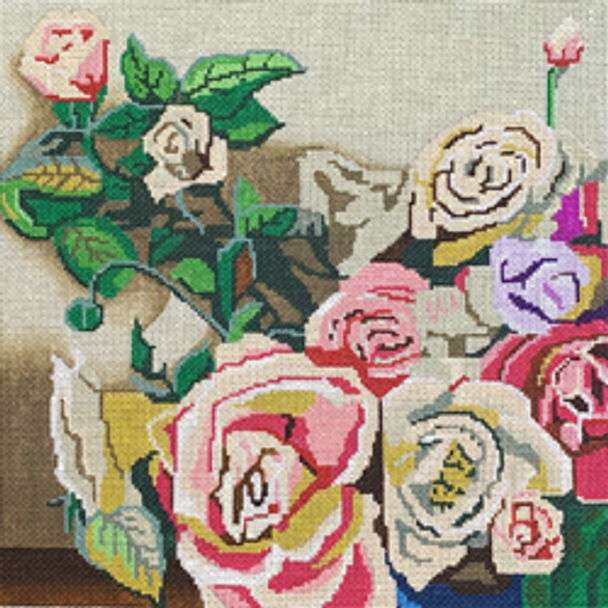 50031	VICT	Pastel roses, small	10 x 10	18 Mesh Patti Mann