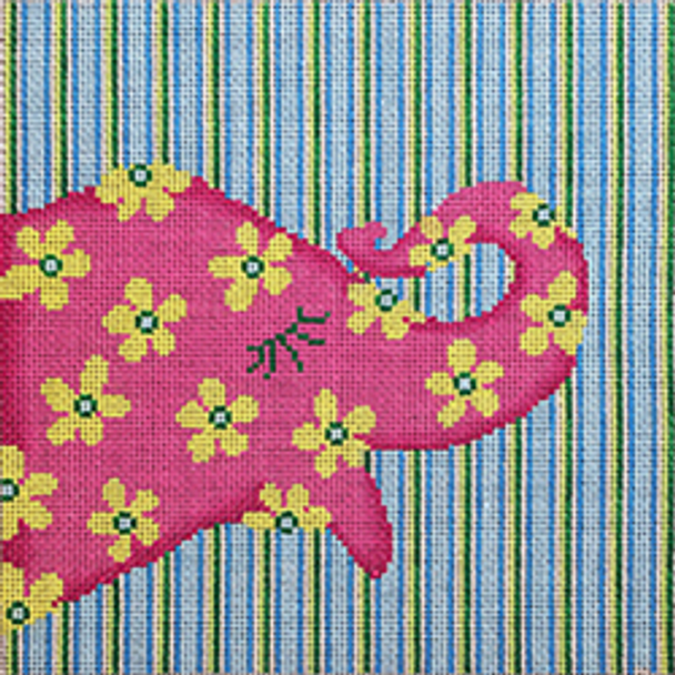 11652	PP	elephant profile, pink 10 x 10 13 Mesh Patti Mann