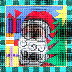 5449	LK	LizKate- Santa and packages 4 x 4		18 Mesh Patti Mann