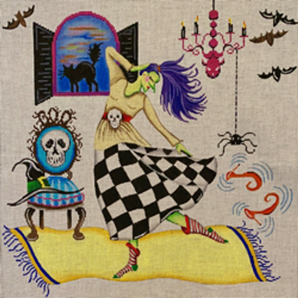 42230	HAL	Halloween Witch in her boudoir, kicking off heels	13 x 13	18 Mesh Patti Mann