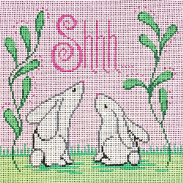 30029	JUV	Shhh…white bunnies on pink 06 x 06	18 Mesh Patti Mann