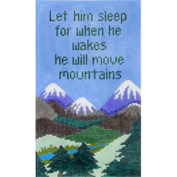 30023	JUV	Let him sleep…he will move mountains	4.5 x 7.5 18 Mesh Patti Mann