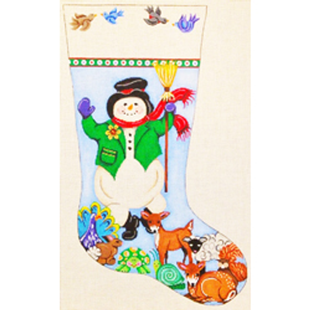 11896	SOCK	stocking, Snoman & sweet animals	17 x 23	13 Mesh Patti Mann