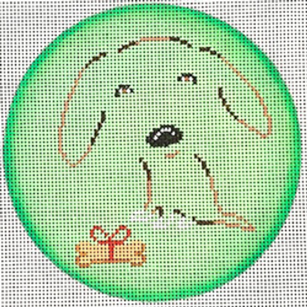 22118	PETS	round doggie sketch 4.5 diam 18 Mesh  Patti Mann