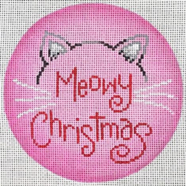 22106	CHR	Pink round Meowy Christmas 4.5 diam 18 Mesh  Patti Mann