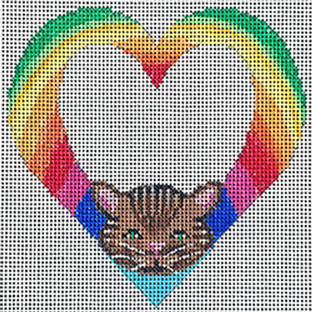 22116	PETS	Rainbow heart with kitty	4.5 x 4.5 18 Mesh  Patti Mann