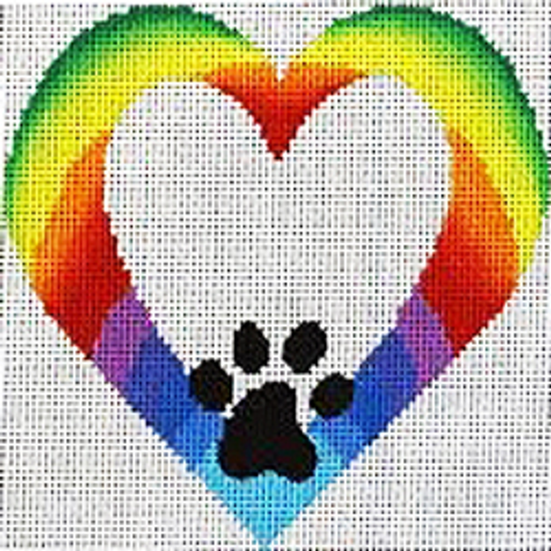 22115	PETS	Rainbow heart with paw print	4.5 x 4.5 18 Mesh  Patti Mann