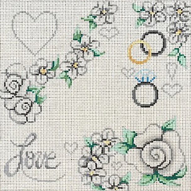 11855	LOVE	White floral Love	09 x 09	13	 Mesh  Patti Mann