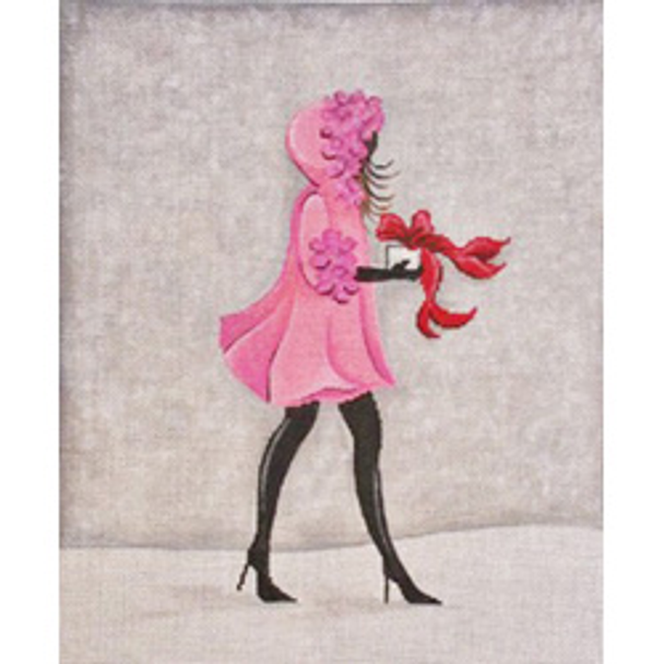 20067	RHD	Pink coat and black tights 10 x 12 18 Mesh  Patti Mann