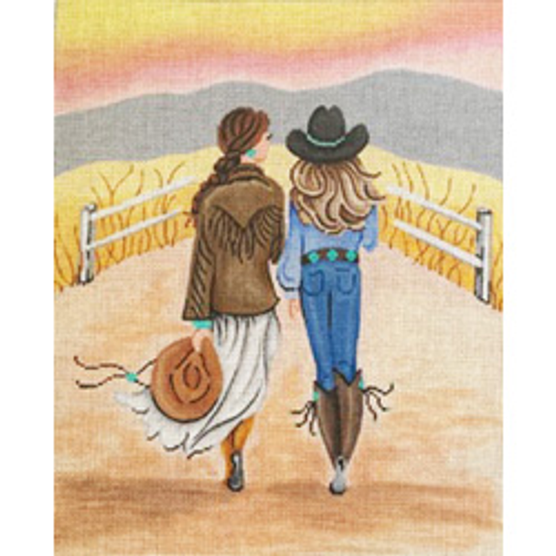 20058	RHD	Cowgirls at Sunset 10 x 12 18 Mesh  Patti Mann