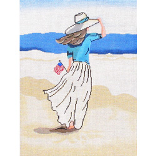 20005	RHD	Beach lady with American flag	09 x 12	18 Mesh  Patti Mann