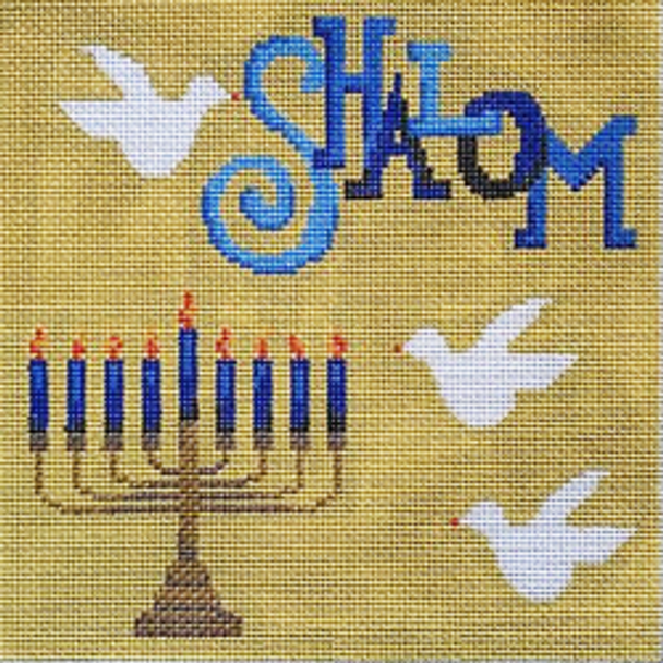 11489	JUD	Shalom, doves, Menorah	08 x 08	13 Mesh  Patti Mann