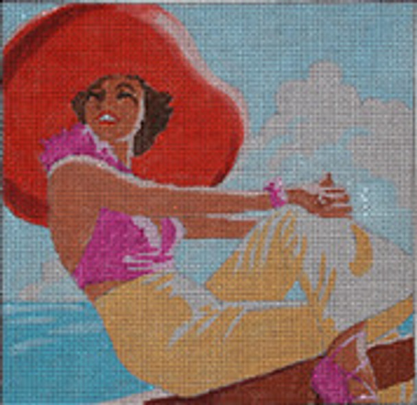 People PE103 Lady with Red Hat 9x9  13M Colors of Praise