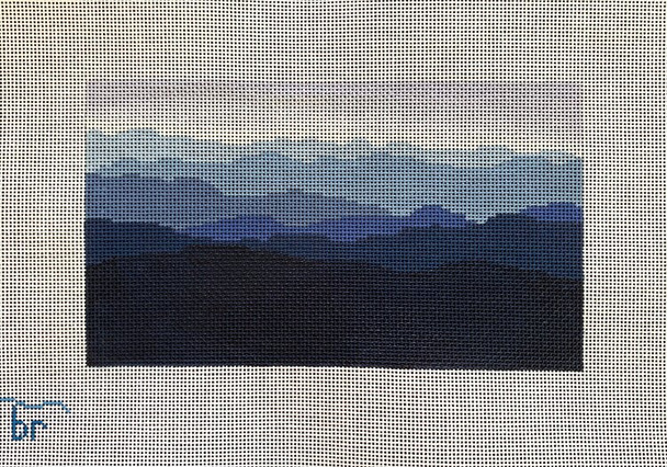 P1 Blue Ridge Mountain Range 7.25" x 4.25" 18 Mesh Blue Ridge Stitchery