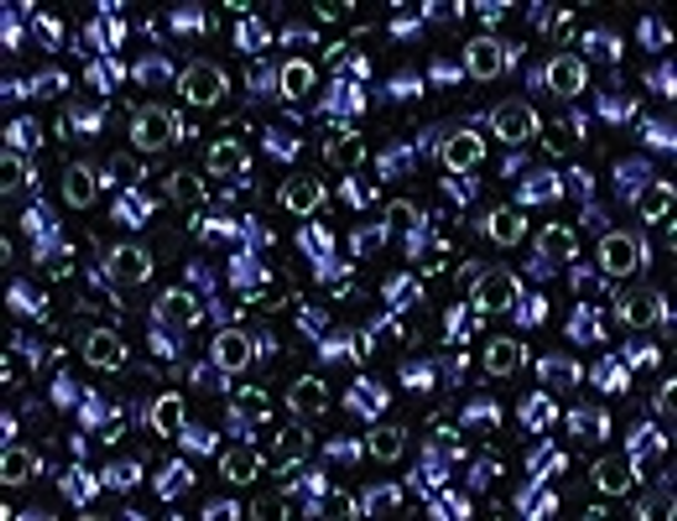 11-1457 Dyed Metallic Emerald lined Dk Sapphire Size 11 Miyuki Seed Beads Embellishing Plus