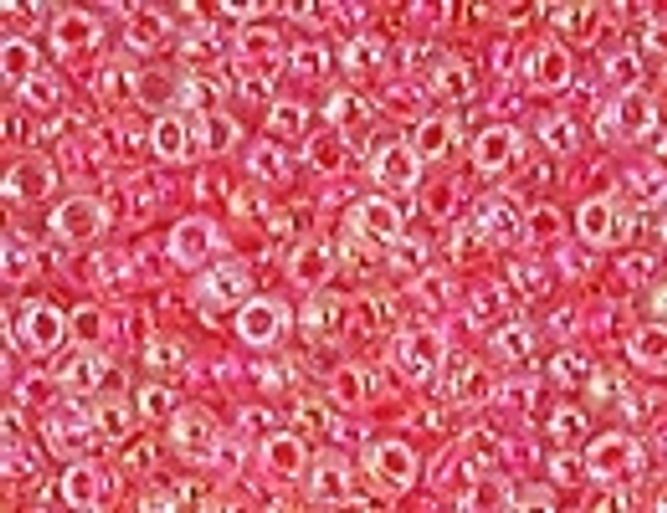 11-276 11/0 Dk Coral lined Crystal AB Size 11 Miyuki Seed Beads Embellishing Plus