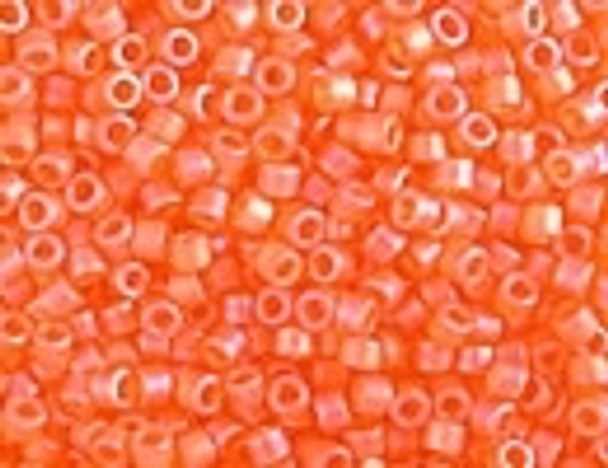 DB0855 Matte Tr Orange AB Size 11 Delica Beads Miyuki Embellishing Plus