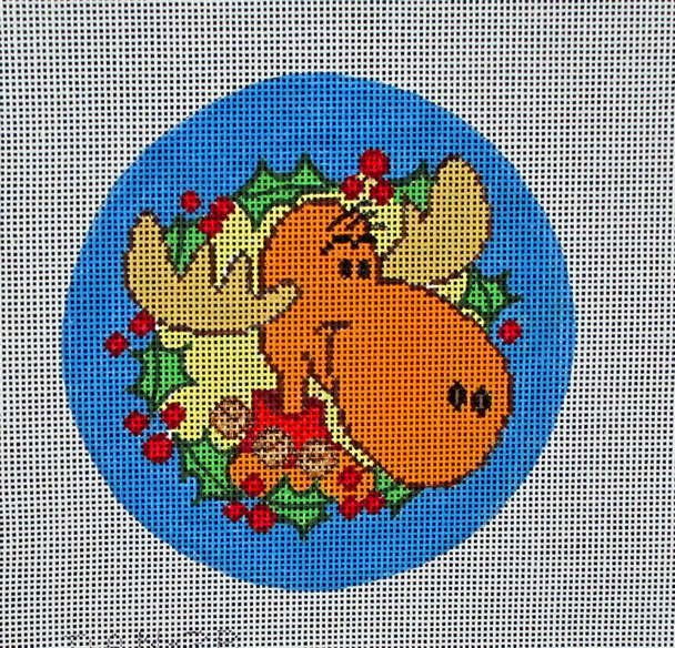 DAN-2 B - Moose Christmas Ornament	4.75 d	18 Mesh Tapestry Fair DAN ELDER DESIGNS