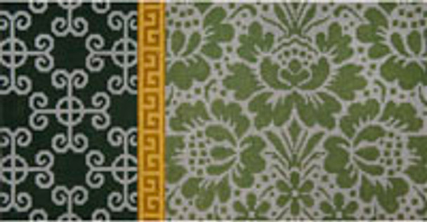 Miscellaneous L566 Rose Damask in Moss 8 x 16 13 Mesh JP Needlepoint