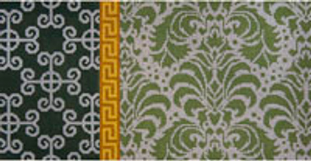 Miscellaneous L568 Medallion Damask in Moss 8 x 16 13 Mesh JP Needlepoint