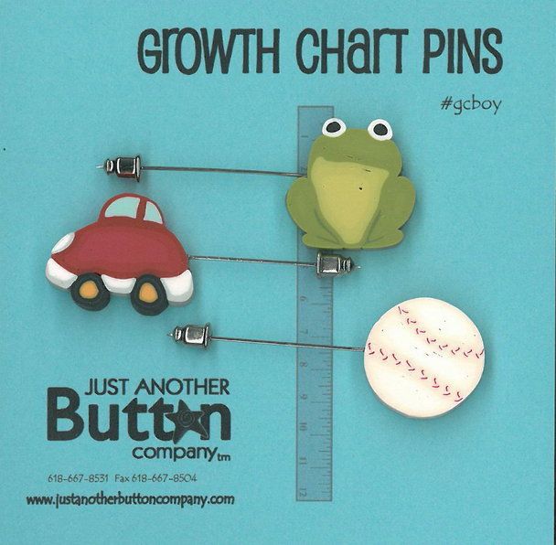 Growth Chart Pins ; Boy Just Another Button Company