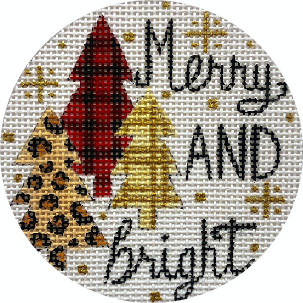 APX409 Merry & Bright Trees 13 mesh 4" ROUND Alice Peterson Designs