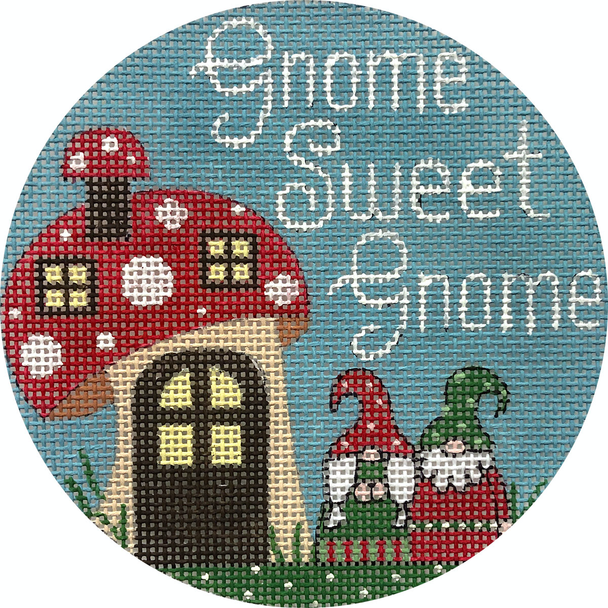 APX406 Gnome Sweet Gnome18 mesh 4" ROUND Alice Peterson Designs