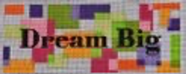 G117DB Mod Words "Dream Big" 3.5 x 9 18 Mesh EyeCandy Needleart