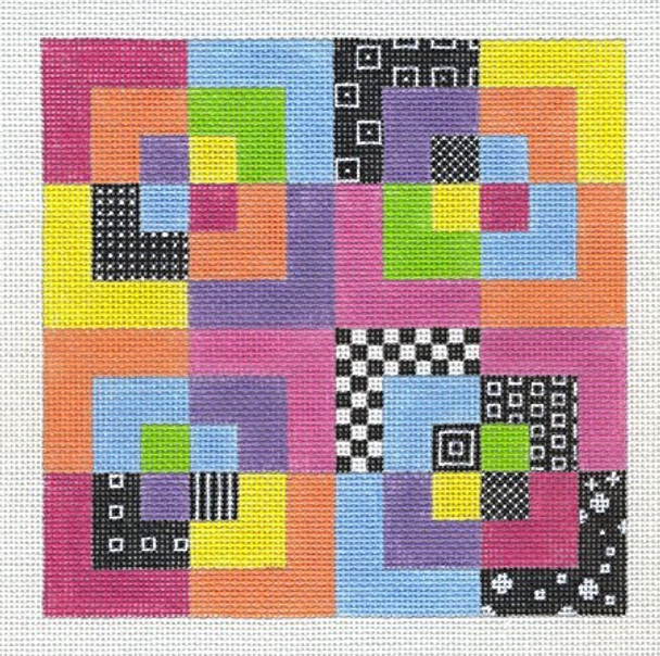 G102-13 Pastel Puzzle 13 count 8x8 EyeCandy Needleart