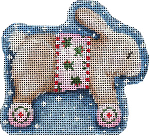 CT-2061 Brown Bunny on Wheels Ornament 4.5x4 18 Mesh  Associated Talents