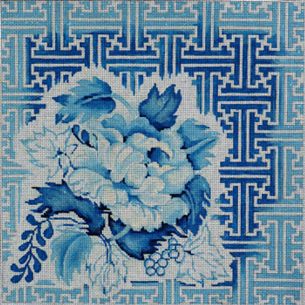 D-1902 Floral Fretwork Chinoiserie 14 x 14 13Mesh  Associated Talents