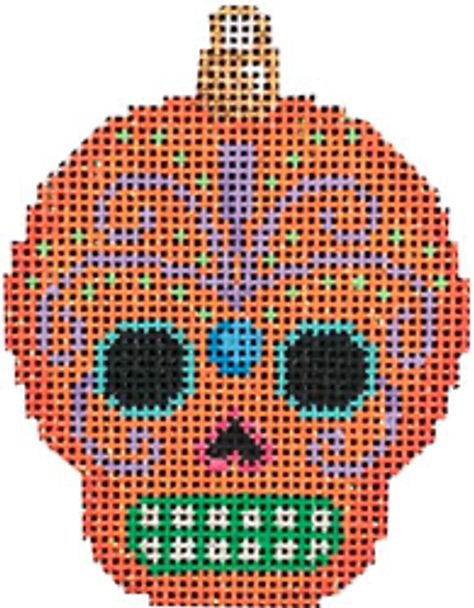 EE-1452 Sugar Skull Ornament/Orange 2.25x3 18 Mesh  Associated Talents