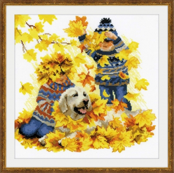 RL1694 Riolis Cross Stitch Kit Autumn Holidays 11.75" x 11.75" ; White Aida; 14ct 