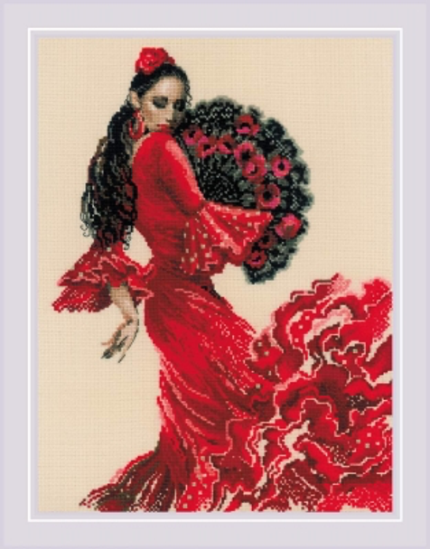 RL1740 Riolis Cross Stitch Kit Dancer 11.75" x 15.75" ; Beige Aida ; 14c