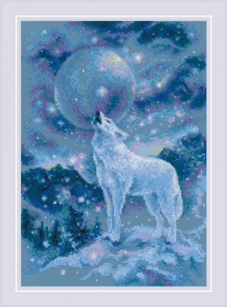 RL1875 Riolis Cross Stitch Kit Ice-Cold Wind 8.25" x 11.75"; Dark Gray Aida ; 14ct 