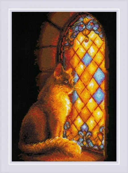 RL1848 Riolis Cross Stitch Kit Castle Guardian 8.25" x 11.75"; Black Aida; 14ct 