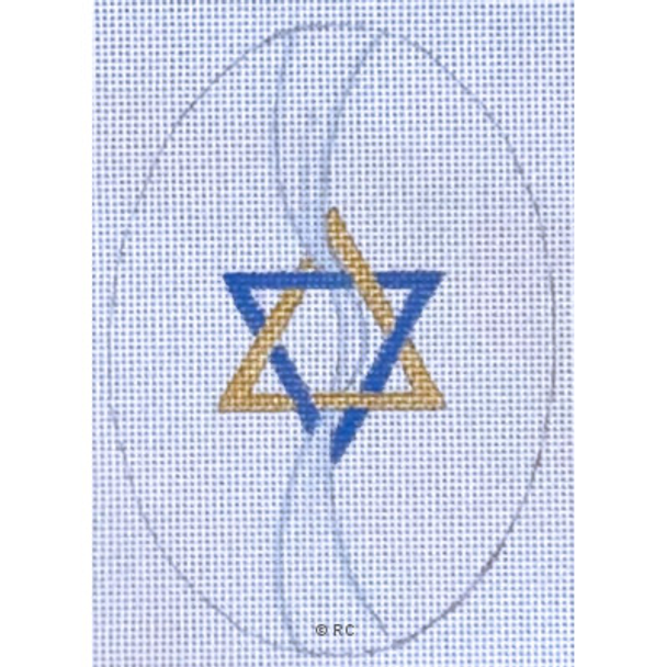 HO2093 Star of David 5" oval, 18 Mesh Raymond Crawford Designs