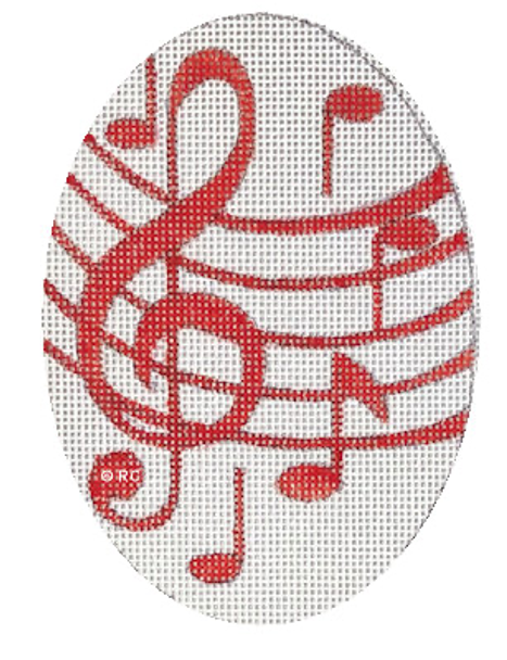 HO2048 RED MUSIC OVAL 5" Oval 18 Mesh Raymond Crawford Designs