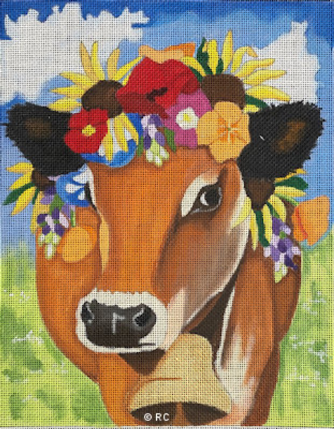 HO2033 FLOWER COW 18 mesh Raymond Crawford Designs