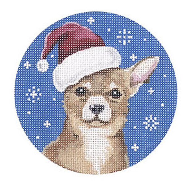 DG26 Chihuahua Santa Dog  4" Dia 18 Mesh Pepperberry Designs 