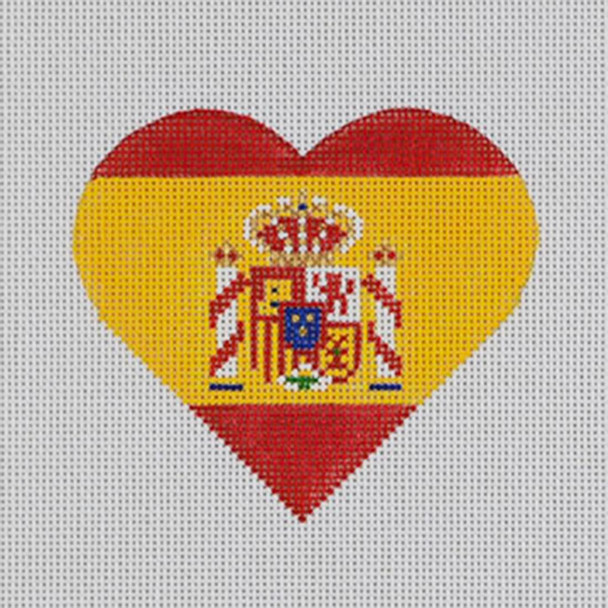 HT41 Spanish Flag Heart 3.25 x 3.75 Pepperberry Designs