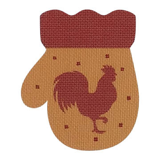 MT05 French Country Rooster, Rd/ 3.75 x  4.5  18 Mesh Pepperberry Designs