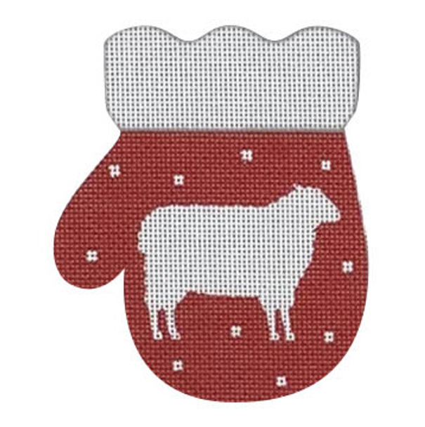 MT08 French Country Sheep, redwhite 3.75 x  4.5 18 Mesh Pepperberry Designs 