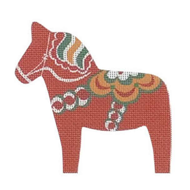 NOR06 Dala Horse, Orange/Red 4x 4 18 Mesh Pepperberry Designs 