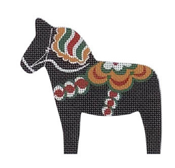 NOR08 Dala Horse, Black 4x 4 18 Mesh Pepperberry Designs 