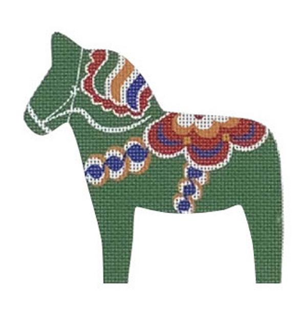 NOR09 Dala Horse, Green 4x 4 18 Mesh Pepperberry Designs 