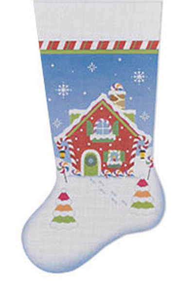 STK04 Holiday house Stocking, 13 Mesh 10 x 19 Pepperberry Designs