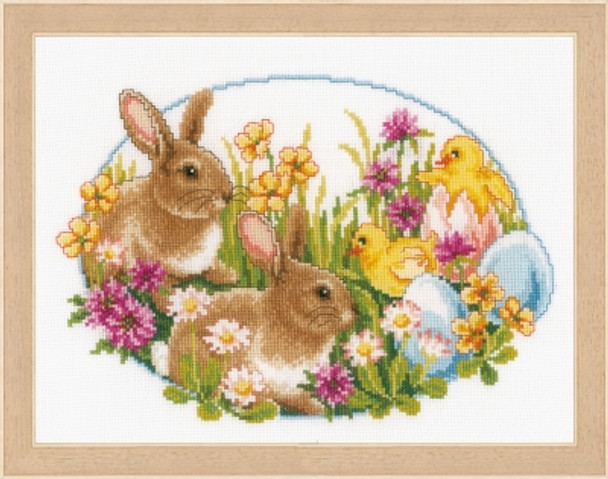 PNV149534	Counted cross stitch kit Rabbits and chicks   Vervaco