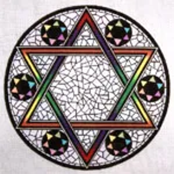 GS1166 Star on stained glass window Jewish Star Challah Cover MAGIC NEEDLE, INC. 
