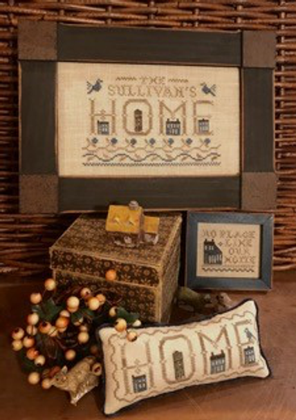 No Place Like Home Large Frame Design is 89W x 58H, Small Frame Design is 40W x 29H & Cupboard Truck is 89W x 34H. by Homespun Elegance Ltd 20-1566 YT